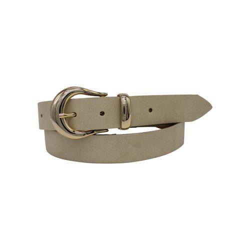 Ledergürtel ANNAMATONI, Damen, Gr. 105, beige, Leder, unifarben, elegant,feminin,festlich,klassisch,modisch, Gürtel, Glänzende Schließe und Schlaufe aus Metall