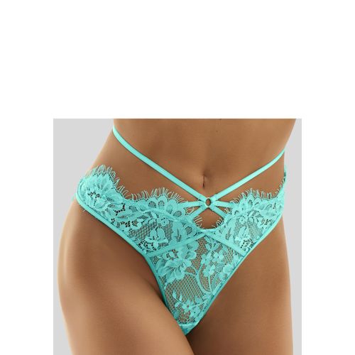 String LASCANA, Damen, Gr. 44/46, grün (caribiangrün), Microtouch, Obermaterial: 100% Polyamid, körpernah, Unterhosen, mit aufregender Bänder-Optik
