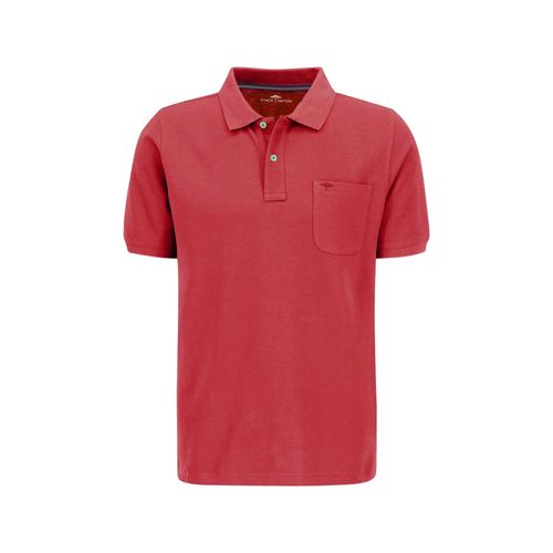 Poloshirt FYNCH-HATTON, Herren, Gr. 4XL, rot (poppy rot), Jersey, Obermaterial: 100% Baumwolle, unifarben, casual, gerade hüftbedeckend, Rundhals, Kurzarm Bündchen, Shirts, mit Brusttasche und Logostickerei