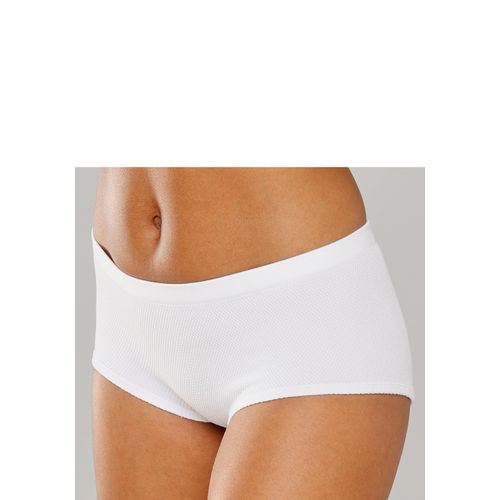 Hipster LASCANA, Damen, Gr. 44/46, weiß, Jersey, Obermaterial: 58% Baumwolle, 39% Polyamid, 3% Elasthan, körpernah, Unterhosen, aus angenehm weicher Baumwolle