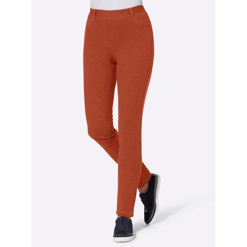 Stretch-Hose CLASSIC BASICS, Damen, Gr. 20, Kurzgrößen, rot (rostrot, meliert), 49% Baumwolle, 46% Polyester, 5% Elasthan, unifarben, lang, Hosen