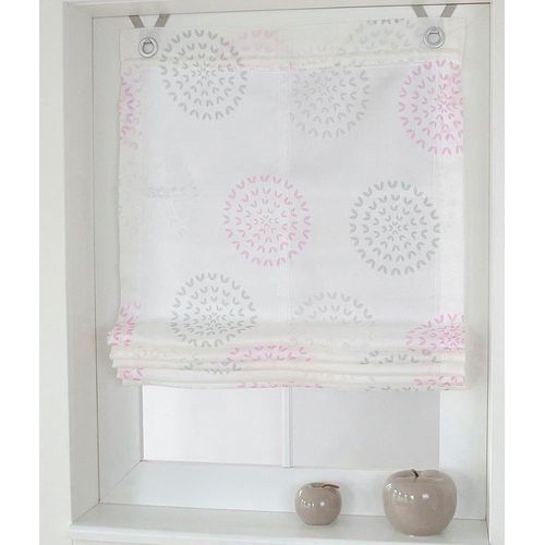 Raffrollo HEINE HOME Gr. 4, rosa (rosé, weiß), B:100cm H:140cm, Raffrollos