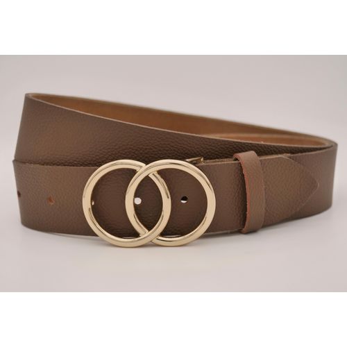 Ledergürtel ANNAMATONI, Damen, Gr. 105, braun, Rindsleder, unifarben, casual, Gürtel, mit goldener Schließe