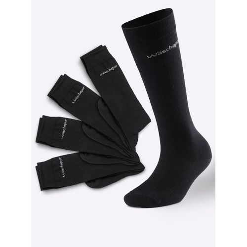 Kniestrümpfe WÄSCHEPUR, Damen, Gr. 2, schwarz, 53% Wolle, 46% Polyamid, 1% Elasthan, Socken