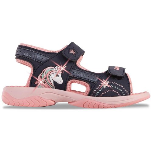 Sandale LOTTO, Gr. 29, bunt (navy, pink), Synthetik, mehrfarbig, sportlich, Schuhe, - mit blinkenden LED Leuchten