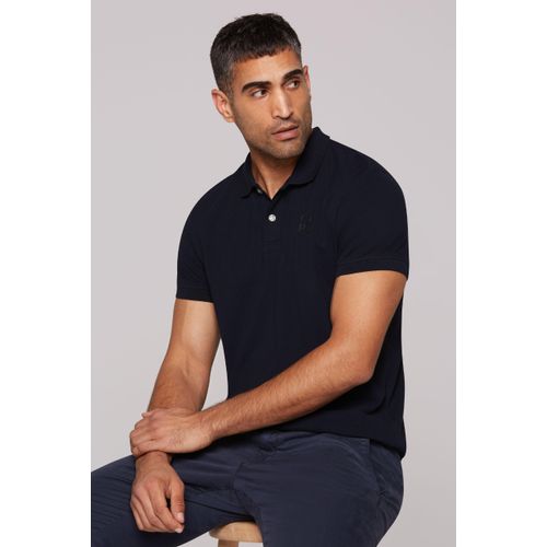 Poloshirt CMPD, Herren, Gr. M, blau, Material: 100% Baumwolle, bedruckt, casual, figurbetont normal, Kurzarm eingesetzt Bündchen, Shirts, aus Baumwolle