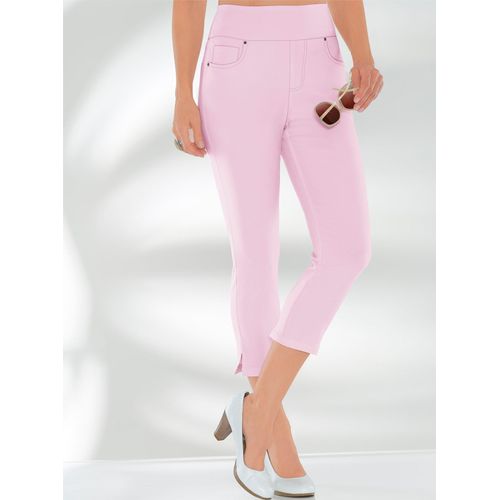 Stretch-Hose CASUAL LOOKS, Damen, Gr. 42, Normalgrößen, rosa (rosé), 72% Viskose, 25% Polyamid, 3% Elasthan, unifarben, 7/8-Länge, Hosen