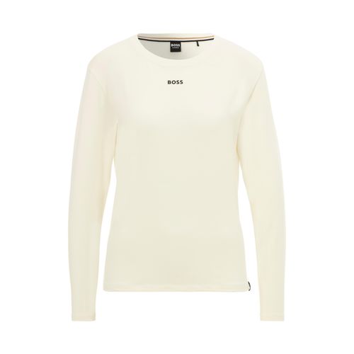 Langarmshirt BOSS, Herren, Gr. M, weiß, Jersey, Obermaterial: 95% Baumwolle, 5% Elasthan, unifarben, Basic, regular fit, Rundhals, Shirts, mit Rundhalsausschnitt
