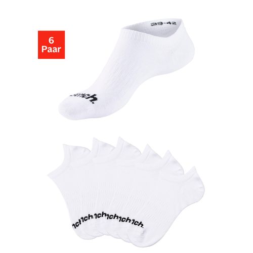 Sportsocken BENCH., Damen, Gr. 35-38, weiß (6x weiß), Baumwollmischung, unifarben, elastisch, Socken, Sneakersocken verschwinden im Schuh