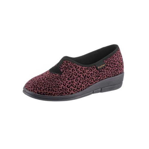 Hausschuh FISCHER, Damen, Gr. 41, rot, Textil, Basic, Schuhe
