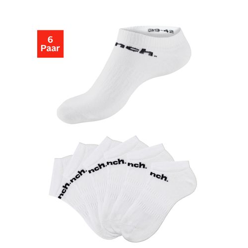 Sportsocken BENCH., Damen, Gr. 35-38, weiß (6x weiß), Baumwollmischung, unifarben, elastisch, Socken, Sneakersocken mit klassischem Logoschriftzug