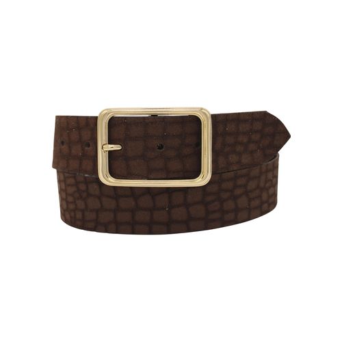 Ledergürtel ANNAMATONI, Damen, Gr. 105, braun, Leder, unifarben, Kroko-Optik, elegant,feminin,klassisch,modisch, Gürtel