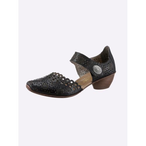 Pumps RIEKER, Damen, Gr. 39, schwarz, Glattleder, sportlich, Schuhe