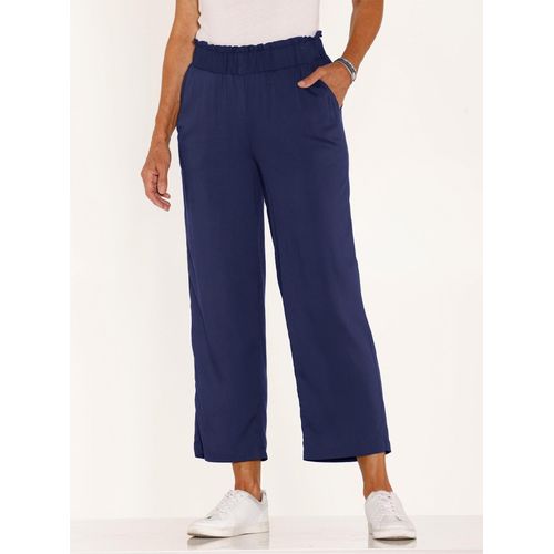 Culotte CLASSIC BASICS, Damen, Gr. 46, Normalgrößen, blau (marine), 100% Viskose, unifarben, 7/8-Länge, Hosen
