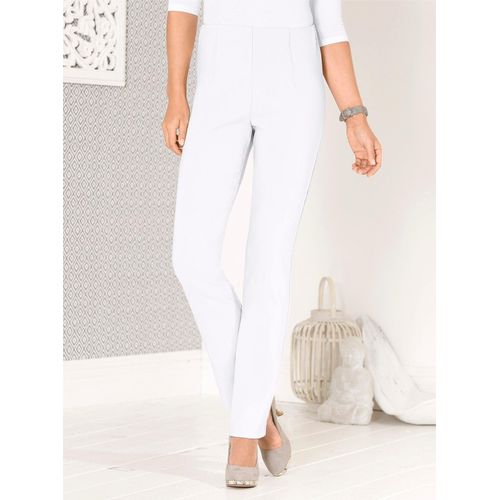 Stretch-Hose CLASSIC BASICS, Damen, Gr. 48, Normalgrößen, weiß, 91% Polyester, 6% Viskose, 3% Elasthan, unifarben, lang, Hosen