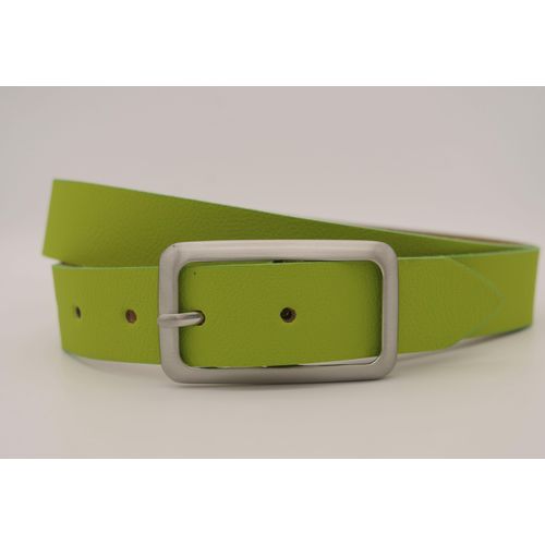 Ledergürtel ANNAMATONI, Damen, Gr. 85, grün, Rindsleder, unifarben, casual, Gürtel, mit silberner Schließe