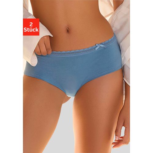 Panty NUANCE, Damen, Gr. 44/46, blau (oceanblau, weiß), Stoff, Obermaterial: 80% Baumwolle, 12% Elasthan, 8% Polyamid, körpernah, Unterhosen, aus weicher Baumwolle