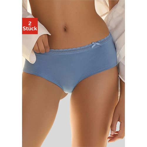 Panty NUANCE, Damen, Gr. 32/34, blau (oceanblau, weiß), Stoff, Obermaterial: 80% Baumwolle, 12% Elasthan, 8% Polyamid, körpernah, Unterhosen, aus weicher Baumwolle