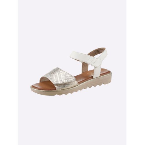 Sandale JANA, Damen, Gr. 38, gold (weiß, goldfarben), Lederimitat, feminin, Schuhe