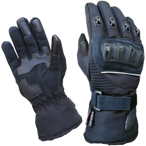 Motorradhandschuhe PROANTI Gr. M, schwarz, Handschuhe, M, Obermaterial: 50% Nylon, 40% Polyester, 10% Polyurethan. Innenfutter: 100% Polyester, speziell für Regenwetter und den Winter
