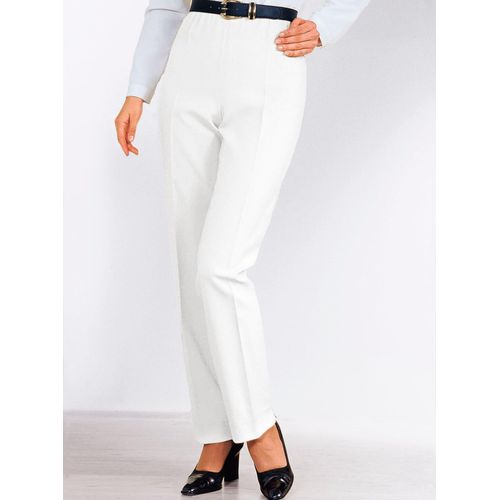 Bügelfaltenhose CLASSIC BASICS, Damen, Gr. 22, Kurzgrößen, weiß, 100% Polyester, unifarben, lang, Hosen