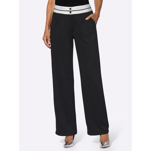 Bundfaltenhose CLASSIC BASICS, Damen, Gr. 48, Normalgrößen, schwarz, 100% Polyester, unifarben, lang, Hosen