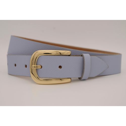 Ledergürtel ANNAMATONI, Damen, Gr. 115, blau (sky), Rindsleder, unifarben, casual, Gürtel, mit goldener Schließe