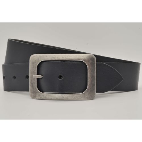 Ledergürtel ANNAMATONI, Damen, Gr. 105, blau (marine), Rindsleder, casual, Gürtel, mit silbener Schließe