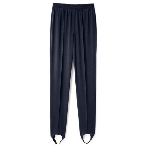 Bügelfaltenhose CLASSIC BASICS, Damen, Gr. 27, Kurzgrößen, blau (marine), 100% Polyester, unifarben, lang, Hosen