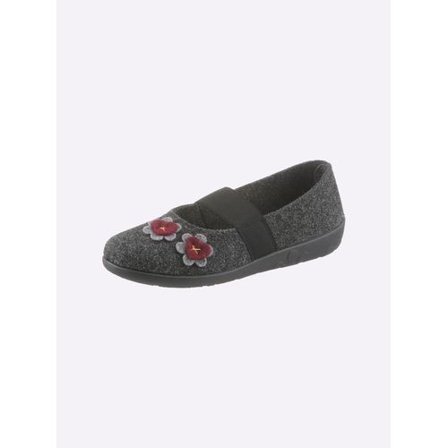 Hausschuh ROHDE, Damen, Gr. 38, grau (graphit), Filz, Schuhe