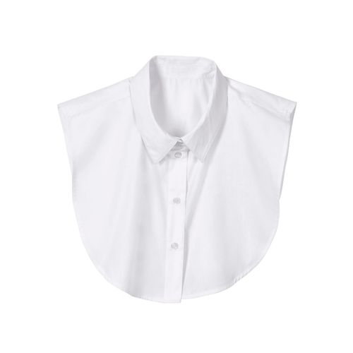 Blusentop CLASSIC BASICS, Damen, Gr. 3, weiß, 65% Polyester, 35% Baumwolle, unifarben, Blusen Einsteckkragen