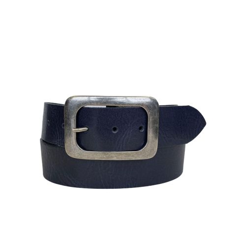 Ledergürtel ANNAMATONI, Damen, Gr. 80, blau (marine), Leder, modisch,klassisch, Gürtel