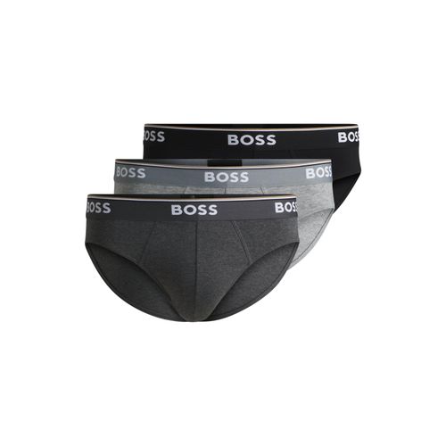 Slip BOSS, Herren, Gr. M (50), grau (hellgrau), Jersey, Obermaterial: 95% Baumwolle, 5% Elasthan, Unterhosen, mit Logo Webbund