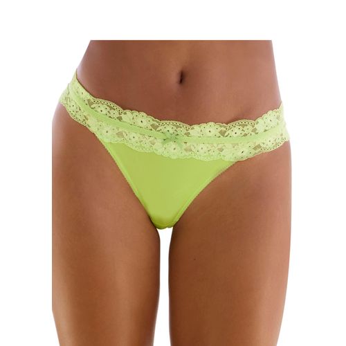 String VIVANCE, Damen, Gr. 32/34, grün (lime), Spitze, Microtouch, Obermaterial: 86% Polyamid, 14% Elasthan, Unterhosen, mit blumiger Spitze rundherum am Bund
