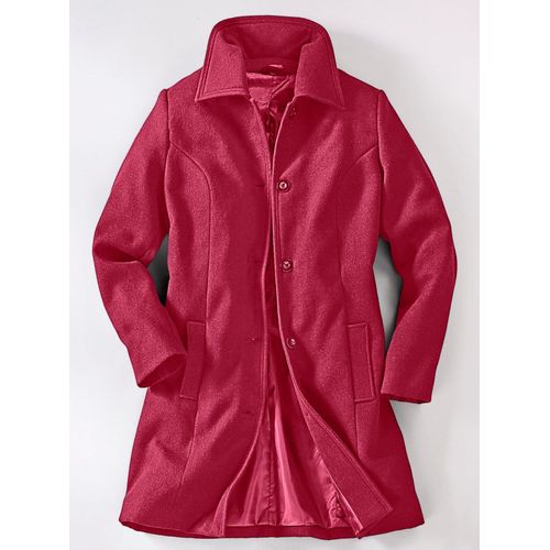 Kurzmantel CLASSIC BASICS, Damen, Gr. 38, rot (weinrot), 87% Polyester, 12% Viskose, 1% Elasthan, Basic, Mäntel