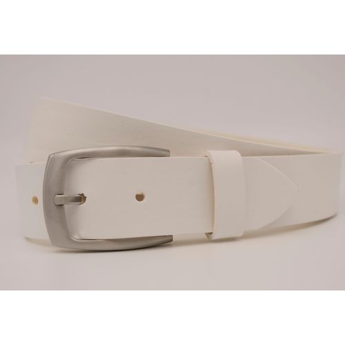 Ledergürtel ANNAMATONI, Damen, Gr. 100, weiß, Rindsleder, casual, Gürtel, mit silbener Schließe