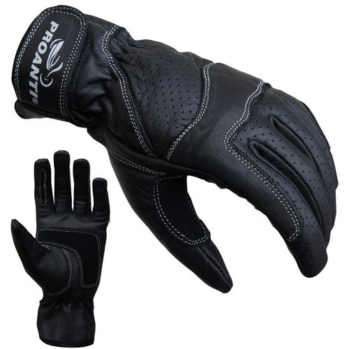 Motorradhandschuhe PROANTI Gr. L, schwarz, Handschuhe, L, Obermaterial: 100% Rindsleder. Innenfutter: 100% Polyester, Damen Leder Handschuhe