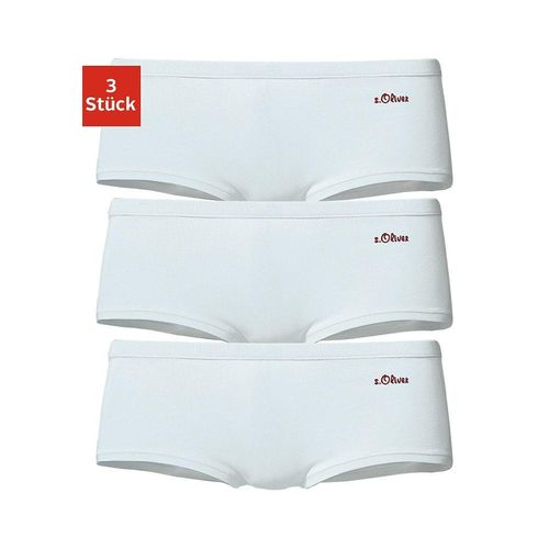 Hipster S.OLIVER, Damen, Gr. 32/34 (S), weiß, Jersey, Obermaterial: 90% Baumwolle, 10% Elasthan (LYCRA), unifarben, Unterhosen, aus elastischer Baumwoll-Qualität