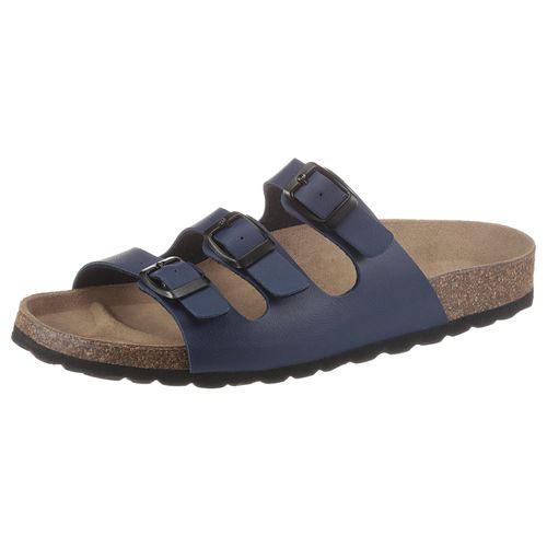Pantolette ANISTON SHOES, Damen, Gr. 36, blau (navy), Lederimitat, unifarben, klassisch, Schuhe, Gartenschuh, Berufsschuh, Hausschuh mit Veloursleder-Fußbett