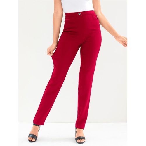 Stretch-Hose CLASSIC BASICS, Damen, Gr. 21, Kurzgrößen, rot, 72% Viskose, 25% Polyamid, 3% Elasthan, unifarben, lang, Hosen