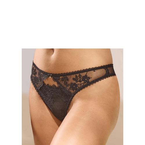 String VIVANCE, Damen, Gr. 32/34, schwarz, Spitze, Obermaterial: 88% Polyamid, 12% Elasthan, Unterhosen, mit verführerischem Cut-Out und feiner Zierschleife mit Accessoire