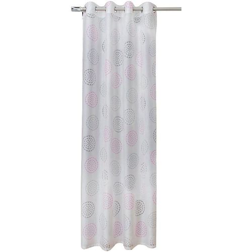 Gardine HEINE HOME Gr. 4, rosa (rosé, weiß), B:135cm H:245cm, Viskose, Polyester, Gardinen