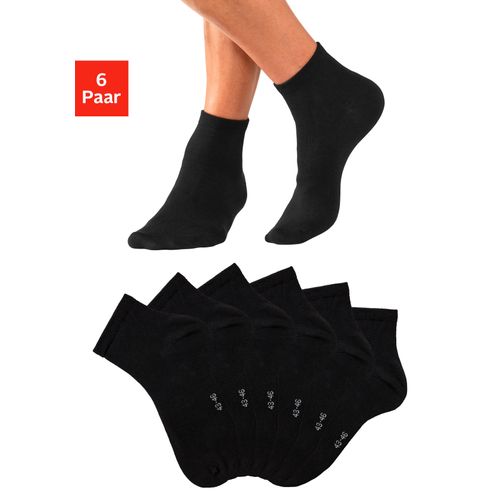 Kurzsocken BENCH., Herren, Gr. 43-46, schwarz (6x schwarz), Baumwollmischung, unifarben, elastisch, Socken, mit eingestricktem Markenlogo im Bündchen, Topseller