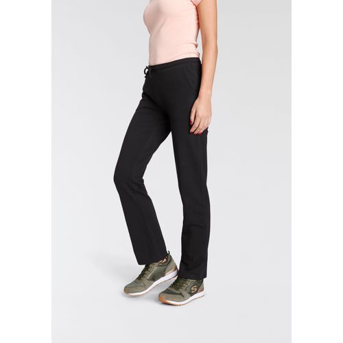 Sweathose FLASHLIGHTS, Damen, Gr. 48/50, N-Gr, schwarz, Sweatware, Obermaterial: 95% Baumwolle, 5% Elasthan, Basic, lässig geschnitten lang, Hosen, Mit Geradem Bein