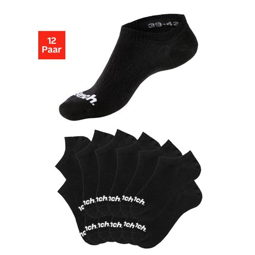 Sportsocken BENCH., Damen, Gr. 39-42, schwarz (12x schwarz), Baumwollmischung, unifarben, elastisch, Socken, Sneakersocken verschwinden im Schuh