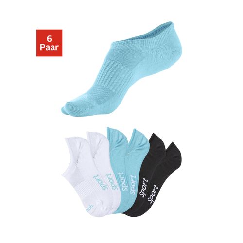 Sneakersocken BENCH., Herren, Gr. 39-42, bunt (2x türkis, 2x weiß, 2x schwarz), Baumwollmischung, unifarben, elastisch, Socken, nicht sichtbar in Sneakern