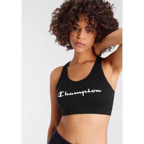 Sport-BH CHAMPION, Damen, Gr. S (34), N-Gr, schwarz-weiß (schwarz, weiß), Obermaterial: 95% Baumwolle, 5% Elasthan, sportlich, BHs Sport-BH BH