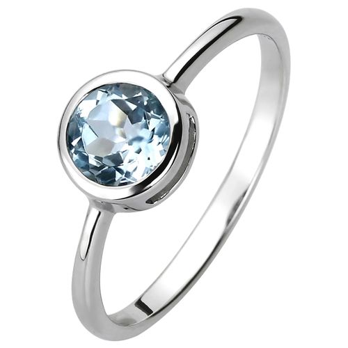Fingerring JOBO Gr. 56, blau (hellblau, blau), Fingerringe, Damen, 56, Silber 925 (Sterlingsilber), 925 Silber mit Blautopas