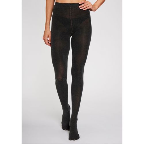 Strickstrumpfhose LAVANA, Damen, Gr. 40/42, grau (anthrazit meliert), Obermaterial: 70% Baumwolle, 28% Polyamid, 2% Elasthan, meliert, elastisch, Strumpfhosen, Thermosan, fein gestrickt und wärmend