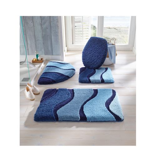 Badematte HAGEMANN Gr. 4, blau (mittelblau), (70cm x 120cm),, Badematten